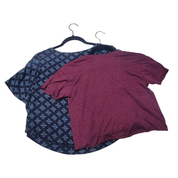 LOT Of 2 Crop Shirts Boxy Summer Ocean City NJ Art On T's Size XS Print Top - Picture 5 of 10